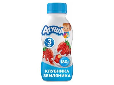 Йогурт питьевой Агуша Клубника земляника 2,7% 180 г 1-00386938_1
