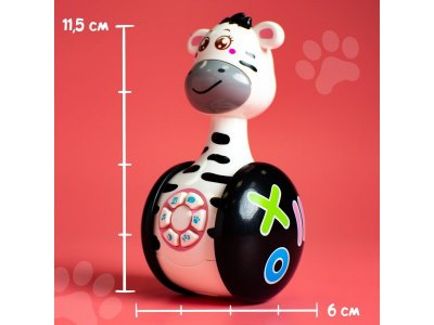 Игрушка развивающая Zabiaka Неваляшка Зебра Гого 1-00387164_9