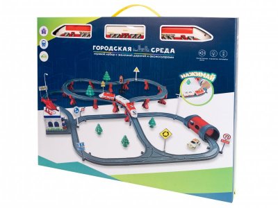 Железная дорога Zhorya Городская среда на батарейках, 111 деталей 1-00386086_3