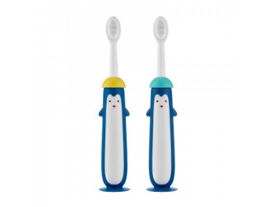 Зубная щетка для детей Roxy-Kids Пингвин ультрамягкая, 10000 щетинок, 2 шт. 1-00387793_2