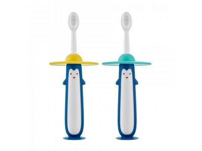 Зубная щетка для детей Roxy-Kids Пингвин ультрамягкая, 10000 щетинок, 2 шт. 1-00387793_1