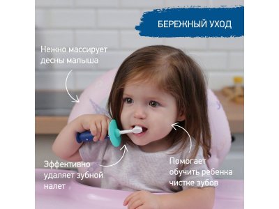 Зубная щетка для детей Roxy-Kids Пингвин ультрамягкая, 10000 щетинок, 2 шт. 1-00387793_14