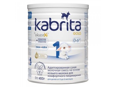 Смесь молочная Kabrita 1 Gold на козьем молоке для комфортного пищеварения, с 0 месяцев, 400 г 1-00254638_1