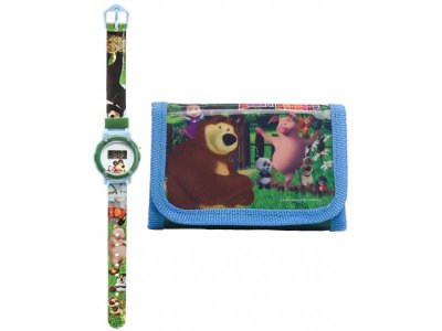 Часы и кошелёк Маша и Медведь модный набор 1-00387811_1