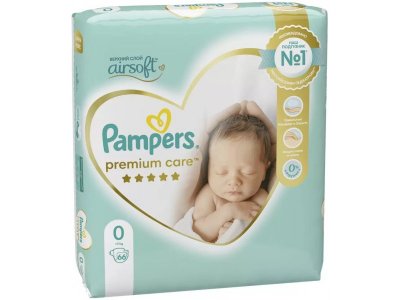 Подгузники Pampers Premium Care Newborn (<3 кг), 66 шт. 1-00387816_1
