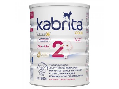 Смесь молочная Kabrita 2 Gold на козьем молоке для комфортного пищеварения, с 6 месяцев, 800 г 1-00259224_1
