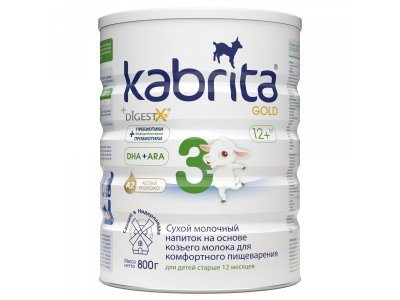 Детское молочко Kabrita 3 Gold на козьем молоке для комфортного пищеварения, с 12 месяцев, 800 г 1-00259225_1