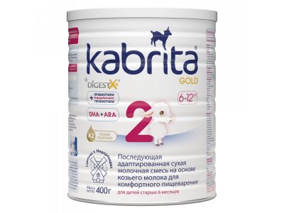 Смесь молочная Kabrita 2 Gold на козьем молоке для комфортного пищеварения, с 6 месяцев, 400 г 1-00259226_1