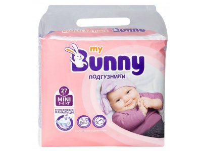 Подгузники My Bunny mini 3-6 кг 27 шт. 1-00370623_1