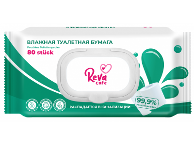 Туалетная бумага влажная Reva care 80 шт. 1-00387933_1