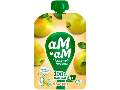 Пюре Ам-Ам Яблоко 90 г пауч 1-00388920_1