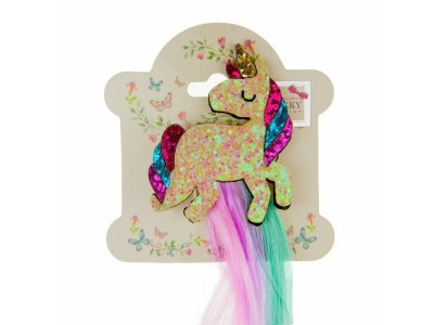 Накладная прядь Lukky Fashion на заколке с единорогом, 35 см 1-00389928_9
