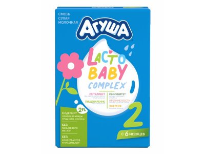 УЦЕНКА! Смесь молочная Агуша 2 молочная с 6 месяцев 350 г 1-00390243_2