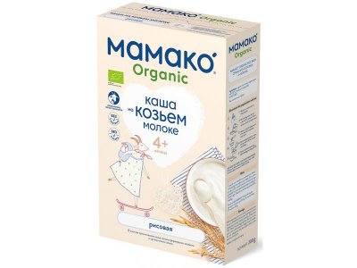 Каша Мамако Organic рисовая на козьем молоке с 4 месяцев 200 г 1-00381543_1