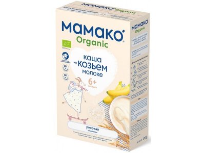 Каша Мамако Organic рисовая с бананом на козьем молоке с 6 месяцев 200 г 1-00381544_1