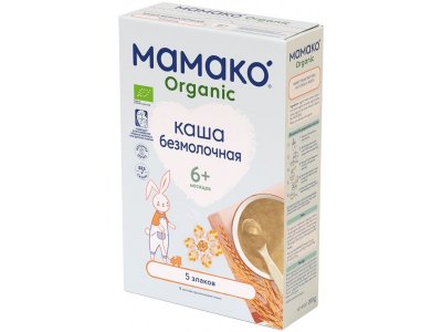 Каша Мамако Organic 5 злаков безмолочная быстрорастворимая с 6 месяцев 200 г 1-00381550_1