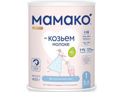 Смесь Мамако 1 Premium на основе козьего молока 400 г 1-00361862_1
