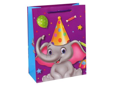 Пакет подарочный Dream cards Слоник на дне рождения 31*40*12 см 1-00390259_1