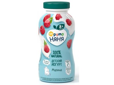 Йогурт питьевой ФрутоНяня, с малиной 2,5% 200 мл 1-00101107_1