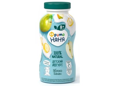 Йогурт питьевой ФрутоНяня, с яблоком и бананом 2,5% 200 мл 1-00101108_1