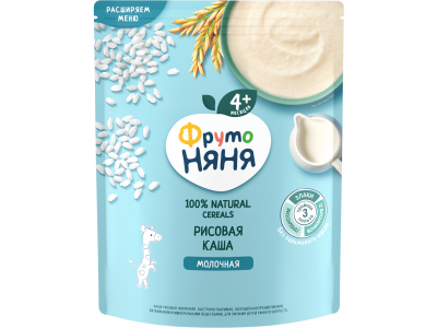 Каша ФрутоНяня молочная рисовая, обогащенная пребиотикам, витаминами и минералами 200 г 1-00312856_1