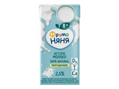 Молоко Фрутоняня ультрапастеризованное обогащенное витаминами 2,5% 200 мл 1-00372598_1