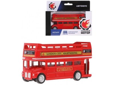 Игрушка Пламенный мотор Лондонский двухэтажный автобус, инерционная, металл 1-00391030_1