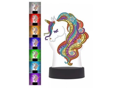Алмазная мозаика-светильник Color Puppy Единорог, 7 цветов свечения 1-00391824_1