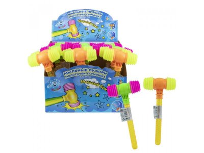 Мыльные пузыри 1Toy Мы-шарики! с игрушкой молоточек-гармошка со звуком 56 мл 1-00395051_1