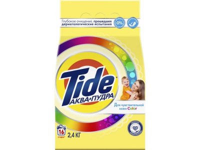 Порошок стиральный Tide Аква-пудра автомат для чувствительной кожи Колор 2,4 кг 1-00395479_2