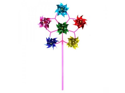 Вертушка Наша Игрушка Цветик с листочками 6 в 1, голограмма 54 см 1-00395747_1