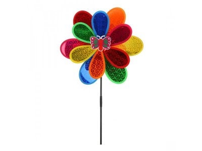 Вертушка Наша Игрушка Бабочка на цветке, тройная, голограмма 70 см 1-00395753_1