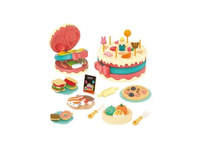 Набор для лепки On Time Праздничный торт (тесто 6 цветов, пластиковый торт, 22 аксессуара) 1-00396294_2