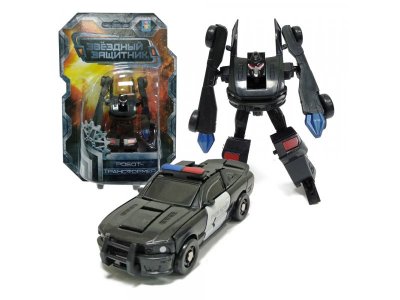 Робот-трансформер 1Toy Звёздный защитник собирается в полицейский автомобиль 9 см 1-00396477_1