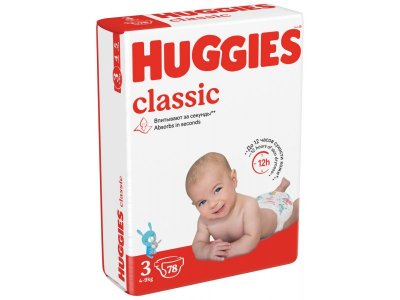Подгузники Huggies Classic 3 4-9 кг, 78 шт. 1-00007179_2