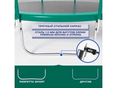 Батут с защитной сеткой Perfetto sport Premium Moving 6 диаметр 1,8 м 1-00397772_4