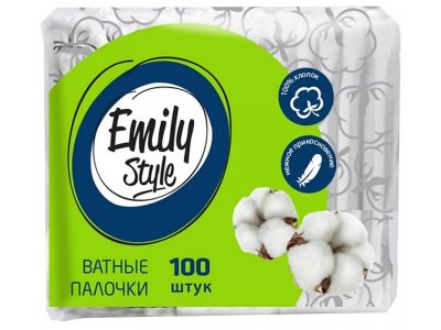Палочки ватные Emily Style 100 шт. пакет 1-00398275_1