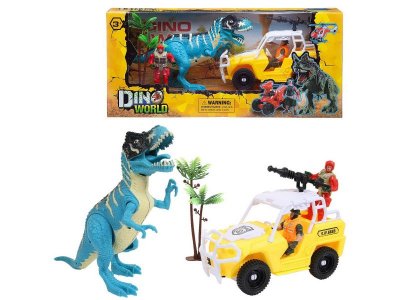 Набор игровой Junfa Мир динозавров (бол.динозавр, джип-сафари, фигурка человека, аксессуары) 1-00399625_1