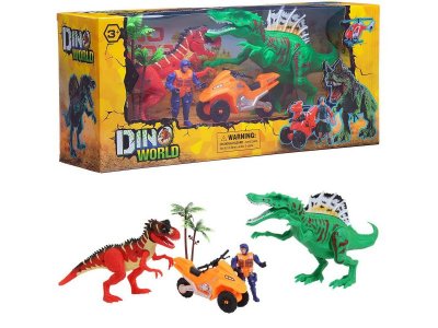 Набор игровой Junfa Мир динозавров (2 бол.динозавра, мотоцикл, фигурка человека, аксессуары) 1-00399628_1