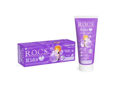 Зубная паста Rocs Kids Бабл гам для детей 4-7 лет 45 г 1-00005411_1