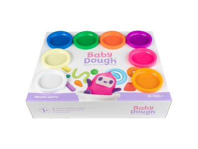 Тесто для лепки BabyDough набор 8 цветов, яркие 1-00400526_2