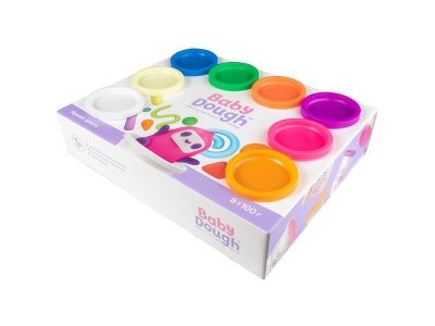 Тесто для лепки BabyDough набор 8 цветов, яркие 1-00400526_4