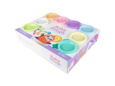 Тесто для лепки BabyDough набор 8 цветов, пастельные 1-00400527_4