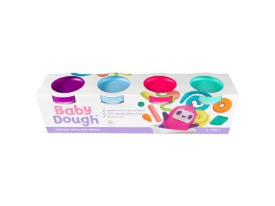 Тесто для лепки BabyDough набор 4 цвета 1-00400528_1