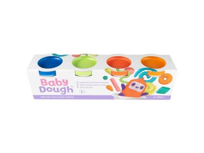 Тесто для лепки BabyDough набор 4 цвета 1-00400529_1