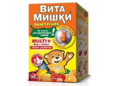 Комплекс витаминов ВитаМишки Мульти+ йод + холин пастилки жев. 2,4г №30 (БАД) 1-00385493_1