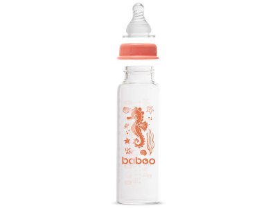Бутылочка Baboo Sea life (узкая) с силиконовой соской, стекло 240 мл 1-00402763_2