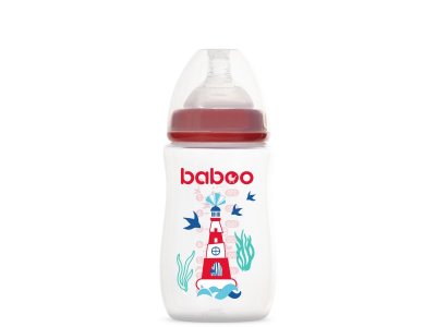 Бутылочка Baboo Marine (широкая)  с силиконовой соской 250 мл 1-00402779_1