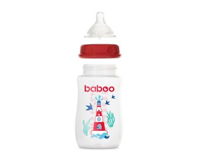 Бутылочка Baboo Marine (широкая)  с силиконовой соской 250 мл 1-00402779_2