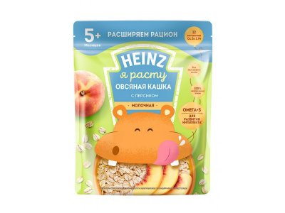 Каша Heinz, молочная Овсяная с персиком 200 г, пауч 1-00222665_2